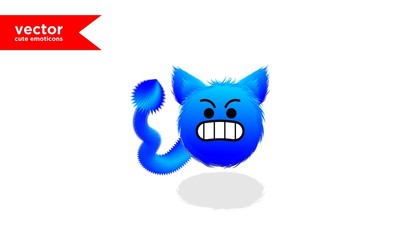 vector cute blue emoticon10
