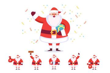 Merry Christmas. Collection of Santa Claus