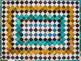 Ceramic tiles at Alhambra Palace, Granada, Spain