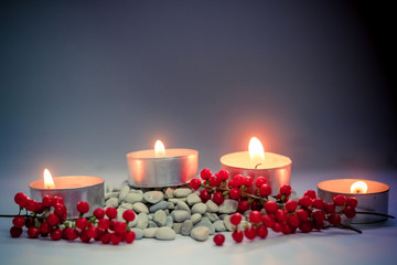 Christmas Centerpiece Decoration with Burning Candles