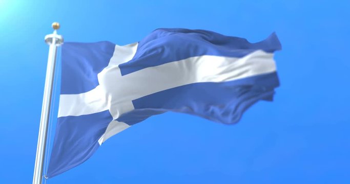 Flag of the scottish subarctic archipelago of Shetland in Scotland. Loop