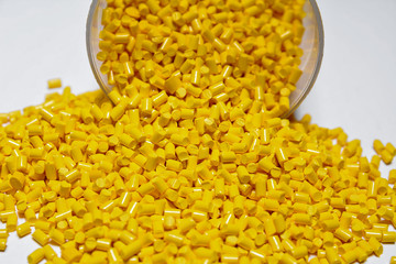 plastic granules close up