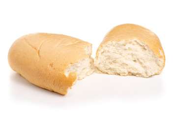 White bread food on a white background. Isolation.