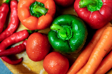 Fresh Vegetable on a Wooden Tray