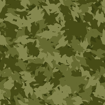 Military camouflage seamless pattern in different shades of green color