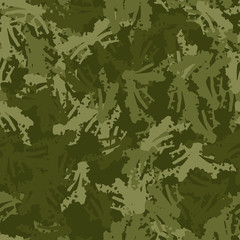 Military camouflage seamless pattern in different shades of green color