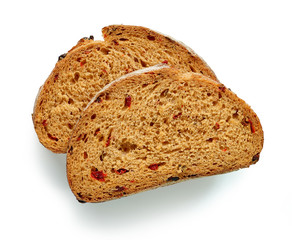 sliced bread on white background