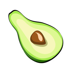 Avocado Vegetable in cartoon style for your design. Vector Illustration on white background eps 10
