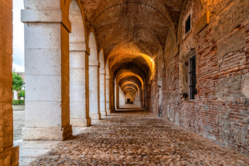 Arcade in Royal Palace of Aranjuez in Madrid