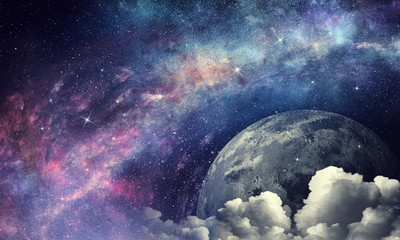 Pluto planet. Mixed media