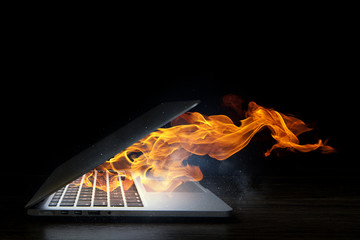 Laptop problem or break. Mixed media