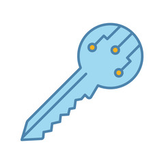 Private digital key color icon