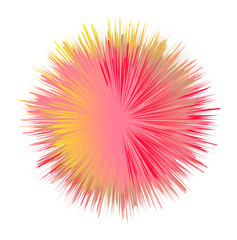ball with the effect of fur. shaggy ball. Colorful cartoon fluffy pompon. Fur ball.