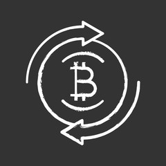 Bitcoin exchange chalk icon