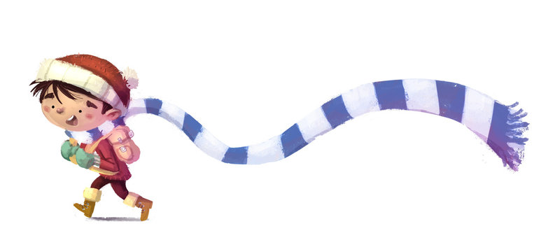 ni&ntilde;o con bufanda en invierno