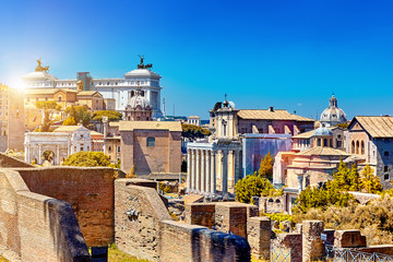 Skyline of Rome, Italy. Rome architecture and landmark, Rome cityscape