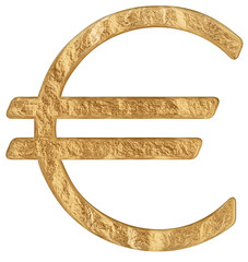 Euro symbol, isolated on white background, 3D render