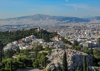 Fototapeta na wymiar The Pnyx hill in central Athens, the capital of Greece