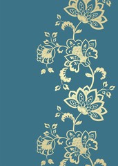 wedding card design, paisley floral pattern , India