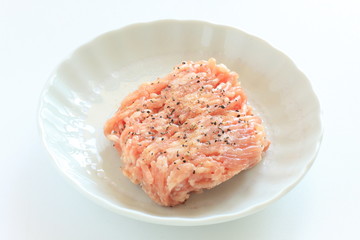 Chicken ground meat and black pepper