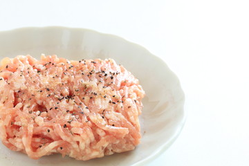 Chicken ground meat and black pepper