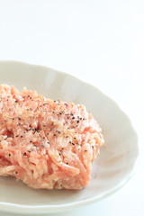 Chicken ground meat and black pepper