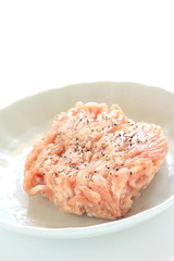 Chicken ground meat and black pepper