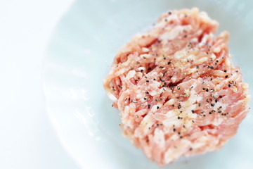 Chicken ground meat and black pepper