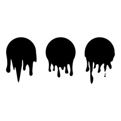 Drops stickers or paint circle labels vector design