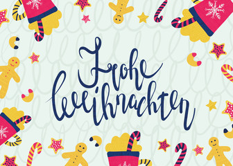 Vector illustration. Merry christmas card.