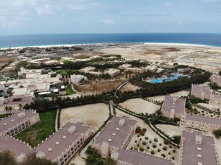 Cape Verde aerial view of the beautiful beaches at Santa Maria beach in Sal Island Cape Verde - Cabo Verde