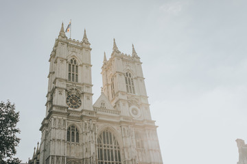 Fototapeta na wymiar Westminster Abbey west facade. London, England.