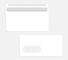 White left hand window self seal envelope with security pattern mockup