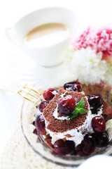 Grape and chocolate swiss roll for gourmet dessert image