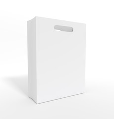 Mockup of high white package for food and products. 3D rendering.