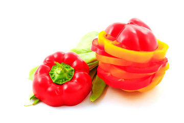 chopped color pepper and beans