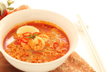 Singapore food, shrimp Laksa