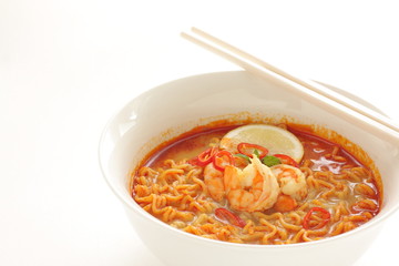 Singapore food, shrimp Laksa