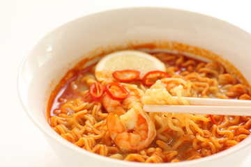 Singapore food, shrimp Laksa