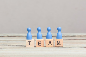 team concept, blue pawns