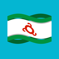 Ingushetia Flag isolated. Ingush ribbon banner. state symbol
