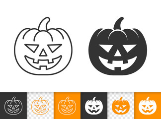 Jack O lantern simple line halloween vector icon