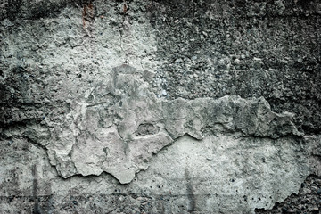 Gloomy gray grunge background of weathered concrete wall