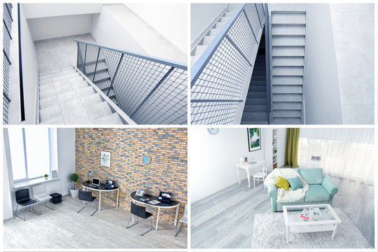 View from CCTV camera on staircase and rooms