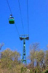 Obraz premium Aerial ropeway in Panshan Mountain scenic spot, ji county, tianjin, China.