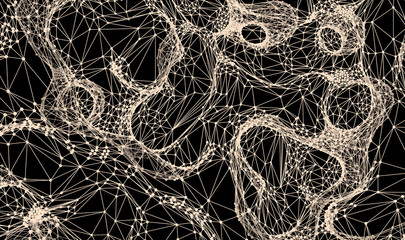 Lattice structure. Science or technology background. Graphic design. 3d grid surface. Abstract vector illustration.