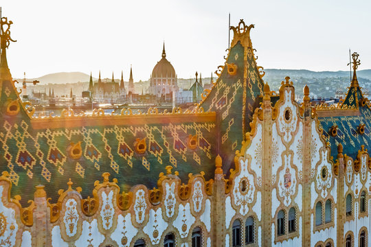 Hungarian parliament in Budapest on the Danube river