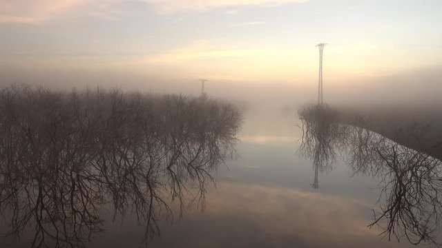 Landscape at sunrise by the river