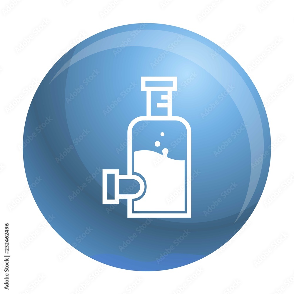 Poster glass flask icon. simple illustration of glass flask vector icon for web design isolated on white ba