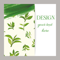 banner design with tea leaves hand-drawn - 232462439